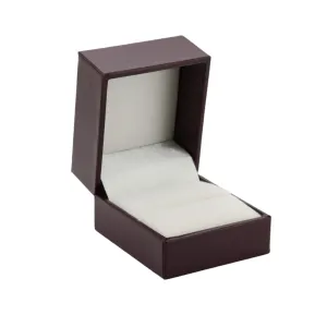 🆕📦 Leatherette Box with Ring Slot. Inner Satin Lid & Flock Base (Burgundy Outer, Cream Inner)