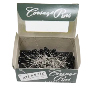 1 1/2" Atlantic Brand Round Head Matte Black Corsage Pins | 144 Count