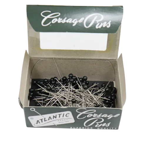 1 1/2" Atlantic Brand Round Head Matte Black Corsage Pins | 144 Count