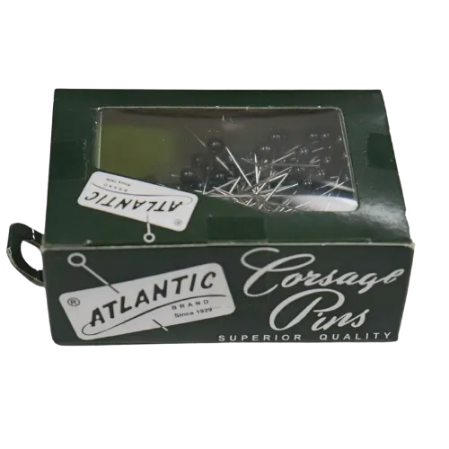 1 1/2" Atlantic Brand Round Head Matte Black Corsage Pins | 144 Count