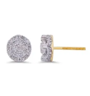 10 Karat Yellow Gold 0.34 Carat Diamond Round Earrings