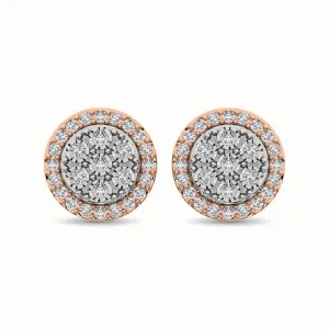 10K Two Tone 1/2 Ct.Tw. Diamond Stud Earrings