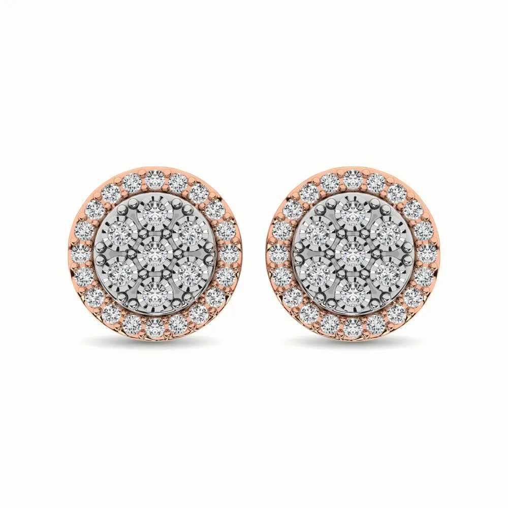 10K Two Tone 1/2 Ct.Tw. Diamond Stud Earrings