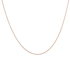 14K Rose Gold 16" Rope Chain With Spring Ring Clasp