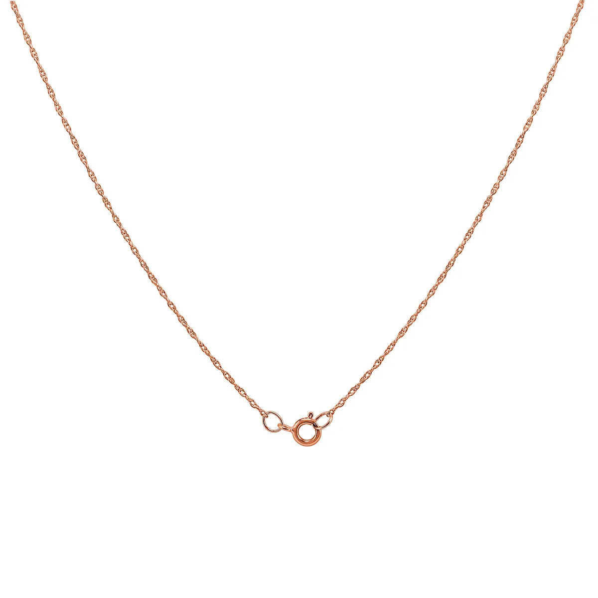 14K Rose Gold 16" Rope Chain With Spring Ring Clasp