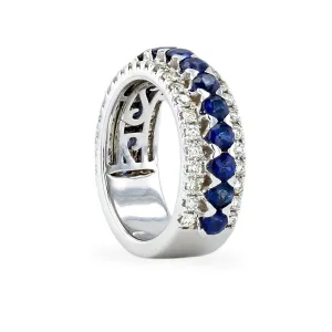 14K White gold natural blue sapphire infinity band ring-4384WB