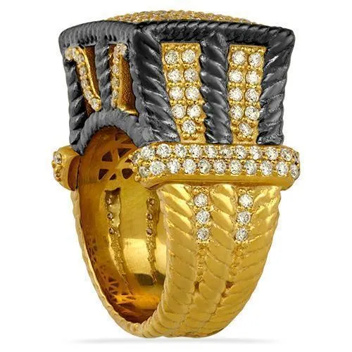 14k Yellow Gold Mens Diamond Ring 2.50 Ctw