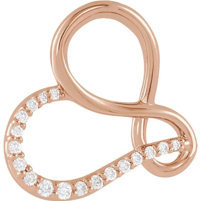 14KT GOLD .07 CTW DIAMOND INFINITY-INSPIRED HEART PENDANT