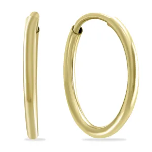 14Mm Endless 14K  Filled Thin Hoop Earrings