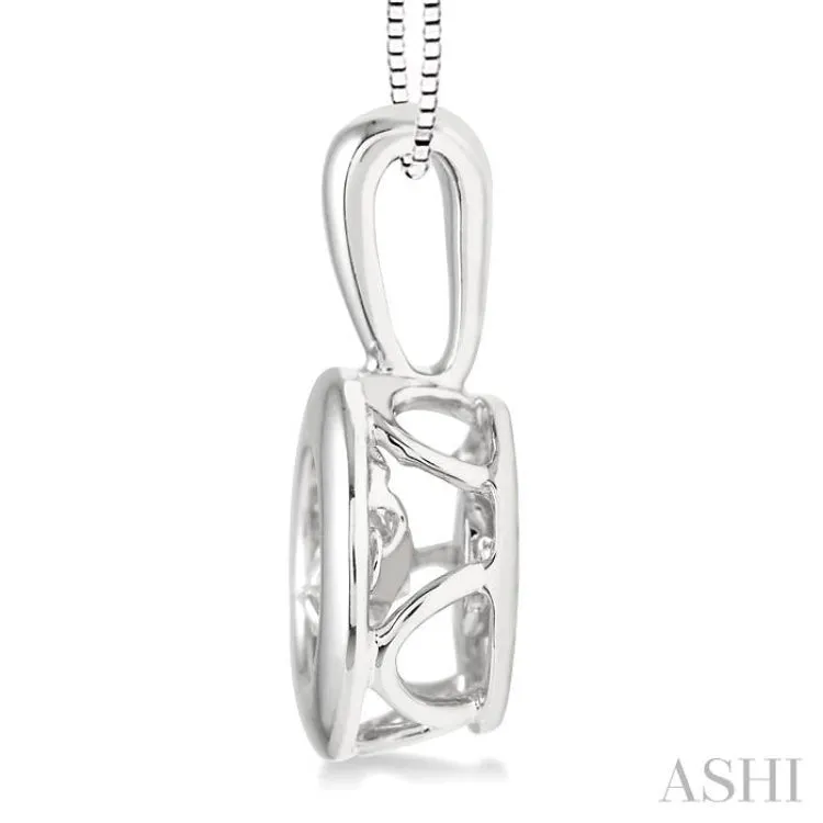 1/5 Ctw Diamond Emotion Pendant in 14K White Gold with Chain