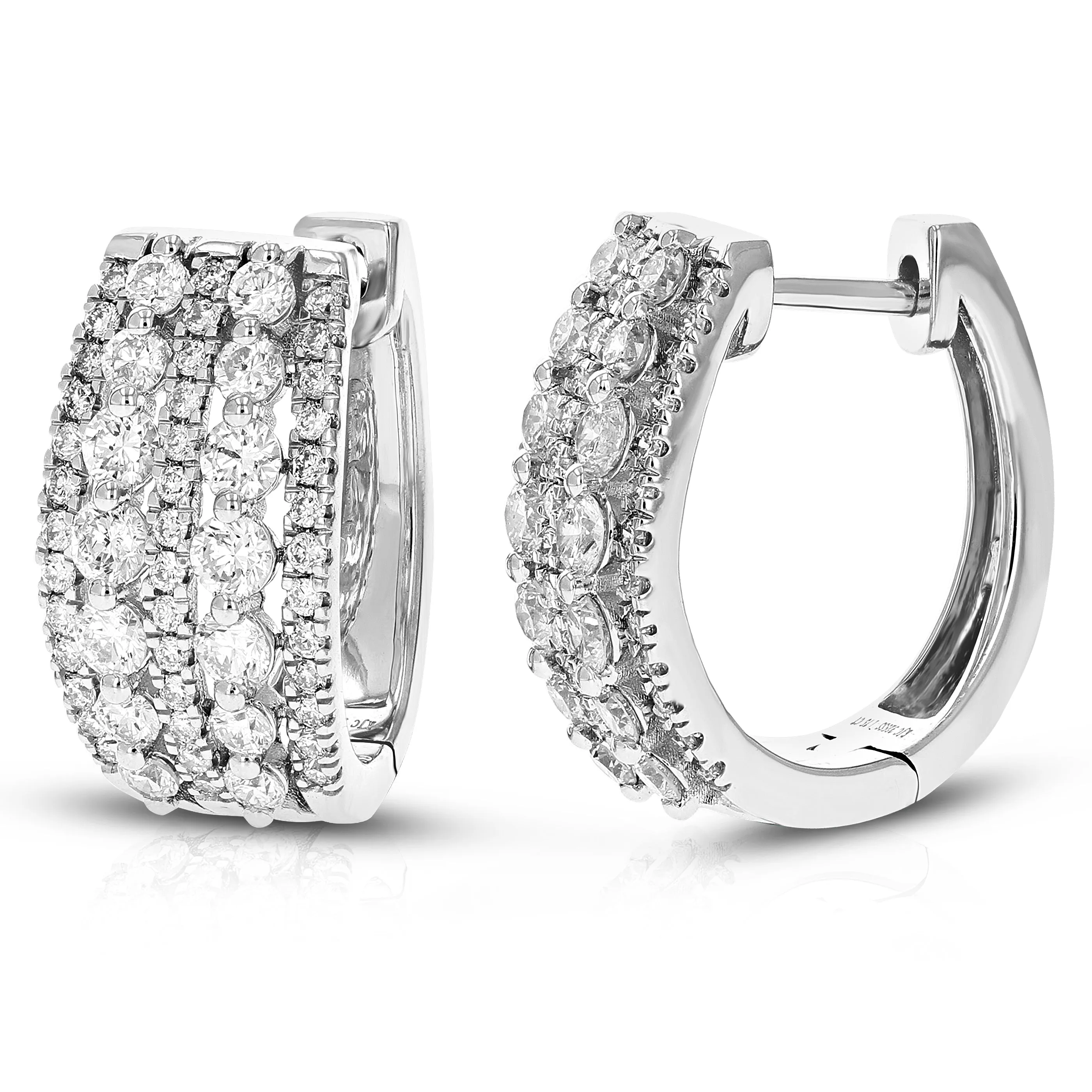 1.75 cttw Lab Grown Diamond Hoop Earrings in .925 Sterling Silver