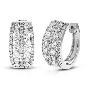 1.75 cttw Lab Grown Diamond Hoop Earrings in .925 Sterling Silver