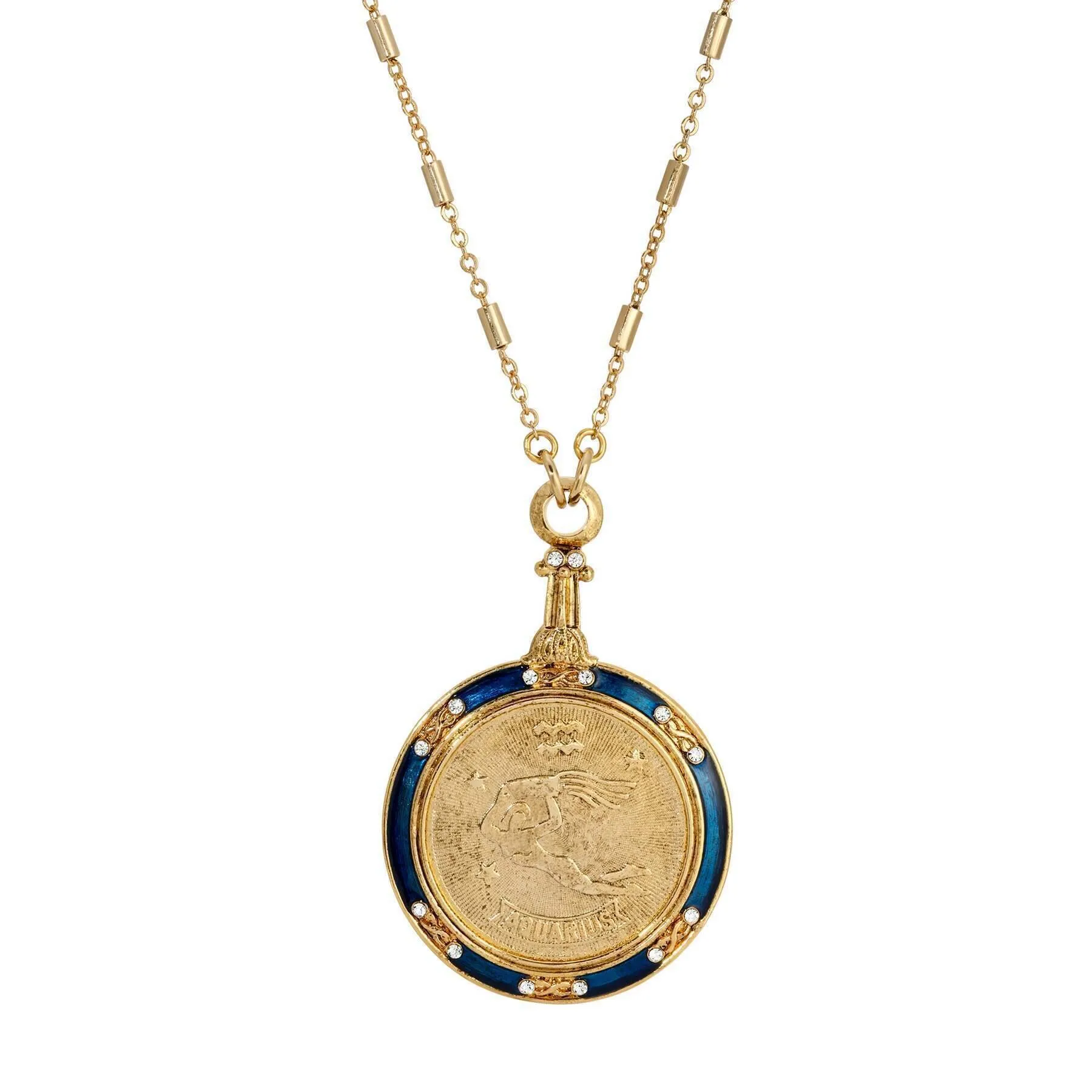 1928 Jewelry Zodiac Astrology Sign Pendant Necklace 28"