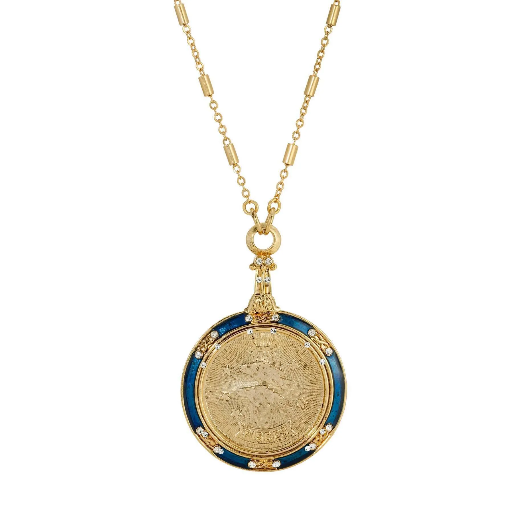 1928 Jewelry Zodiac Astrology Sign Pendant Necklace 28"