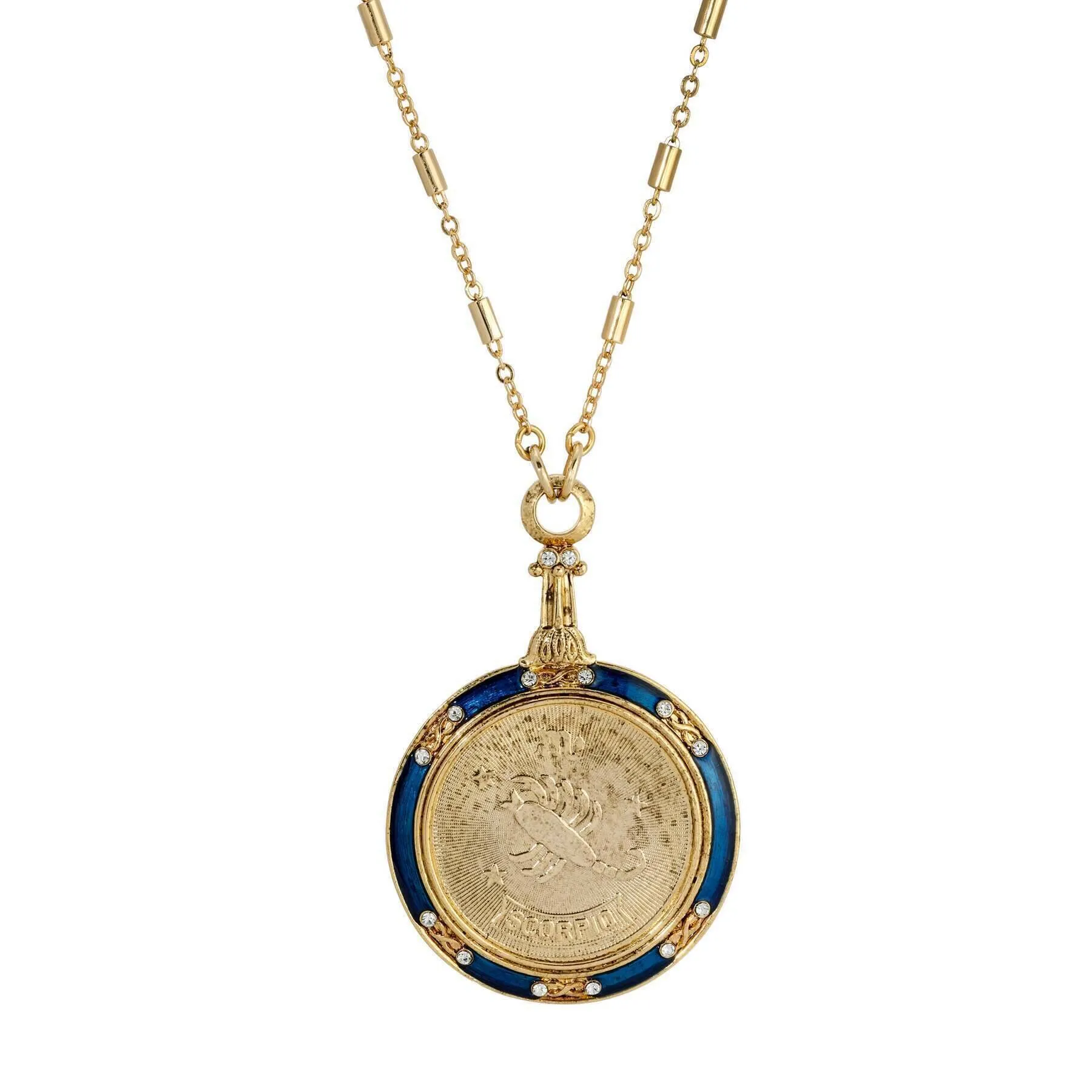 1928 Jewelry Zodiac Astrology Sign Pendant Necklace 28"