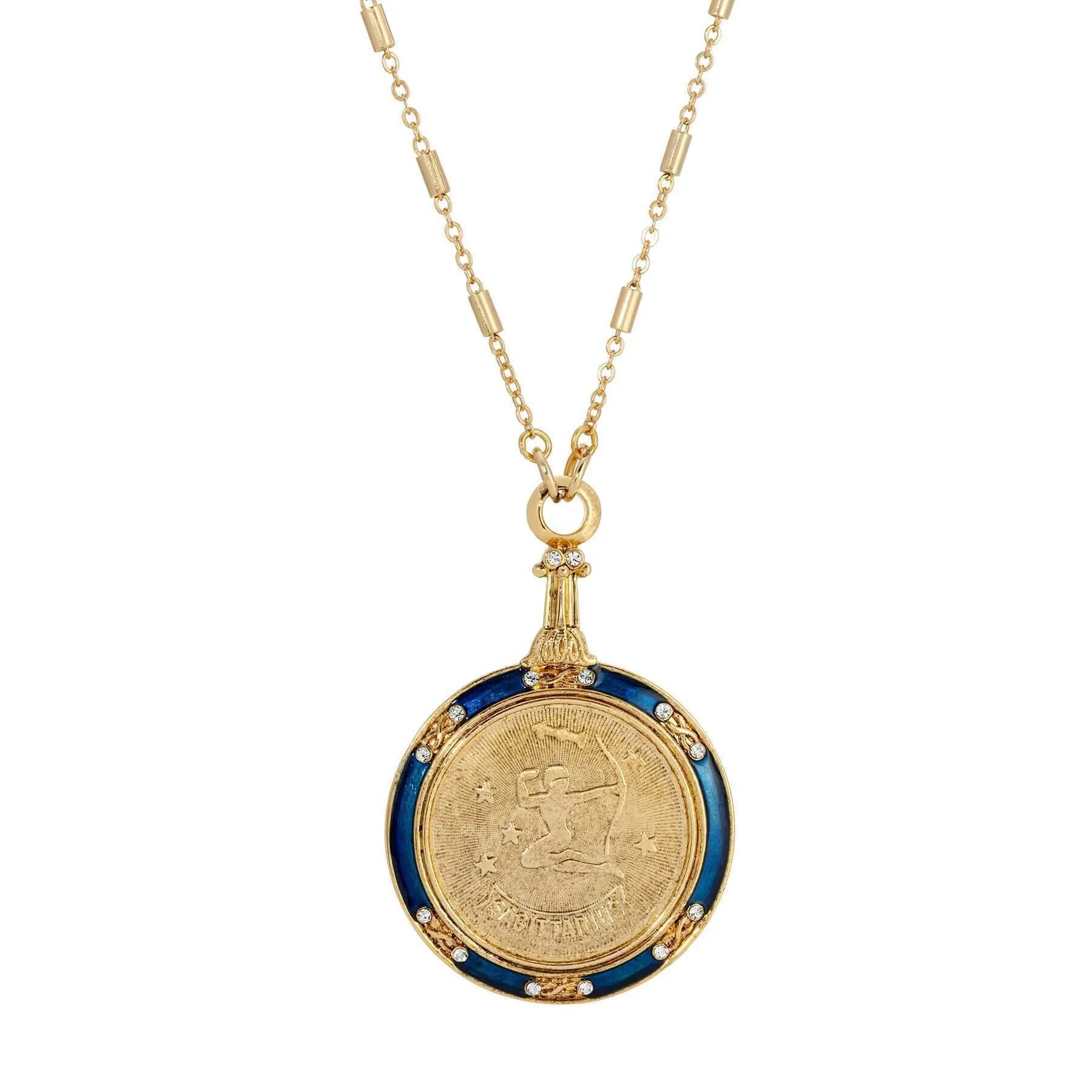 1928 Jewelry Zodiac Astrology Sign Pendant Necklace 28"