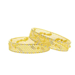 2-Tone Lightweight Gold Bangles