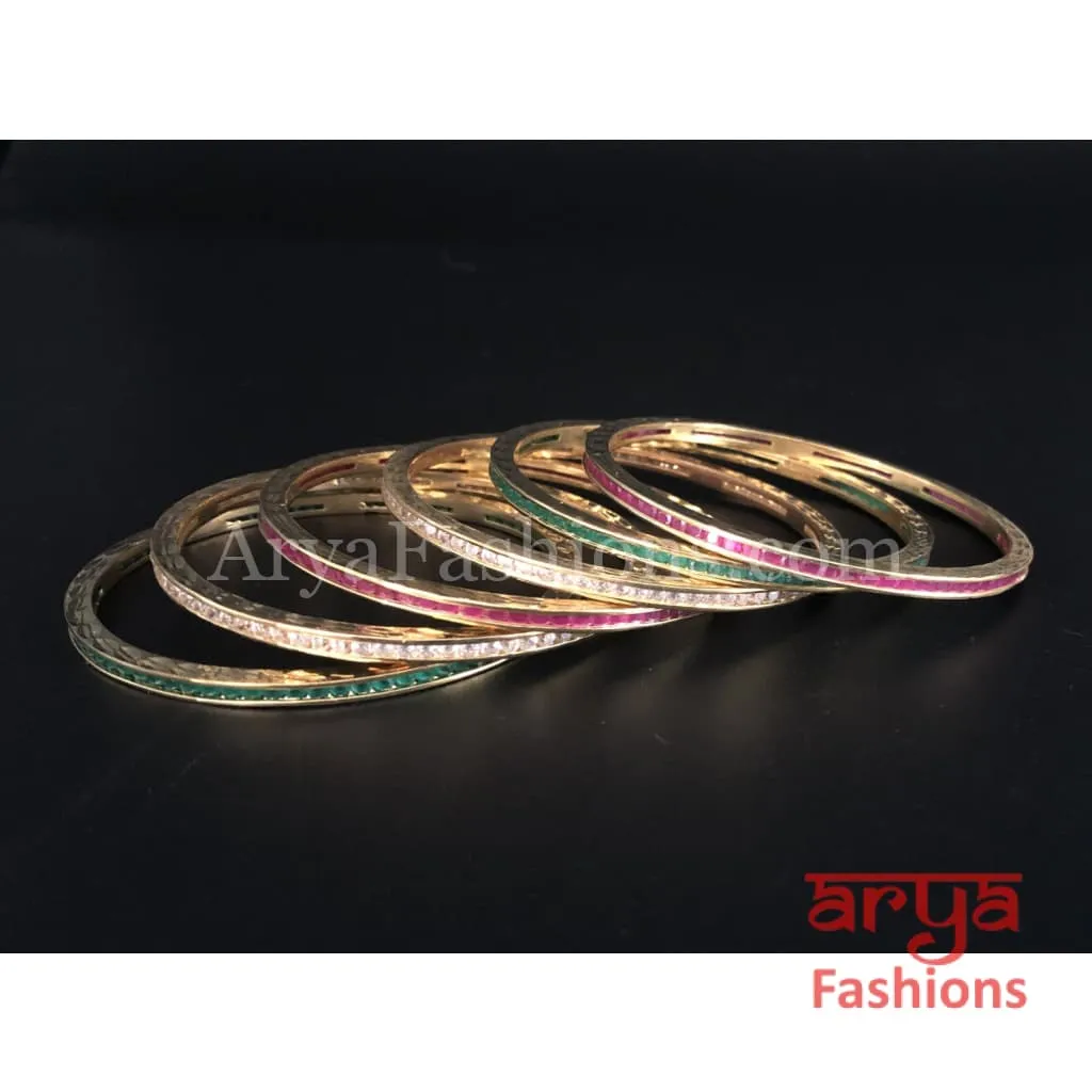 2.6 Elegant Multicolor CZ Stones Bangles