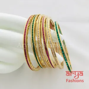 2.6 Elegant Multicolor CZ Stones Bangles