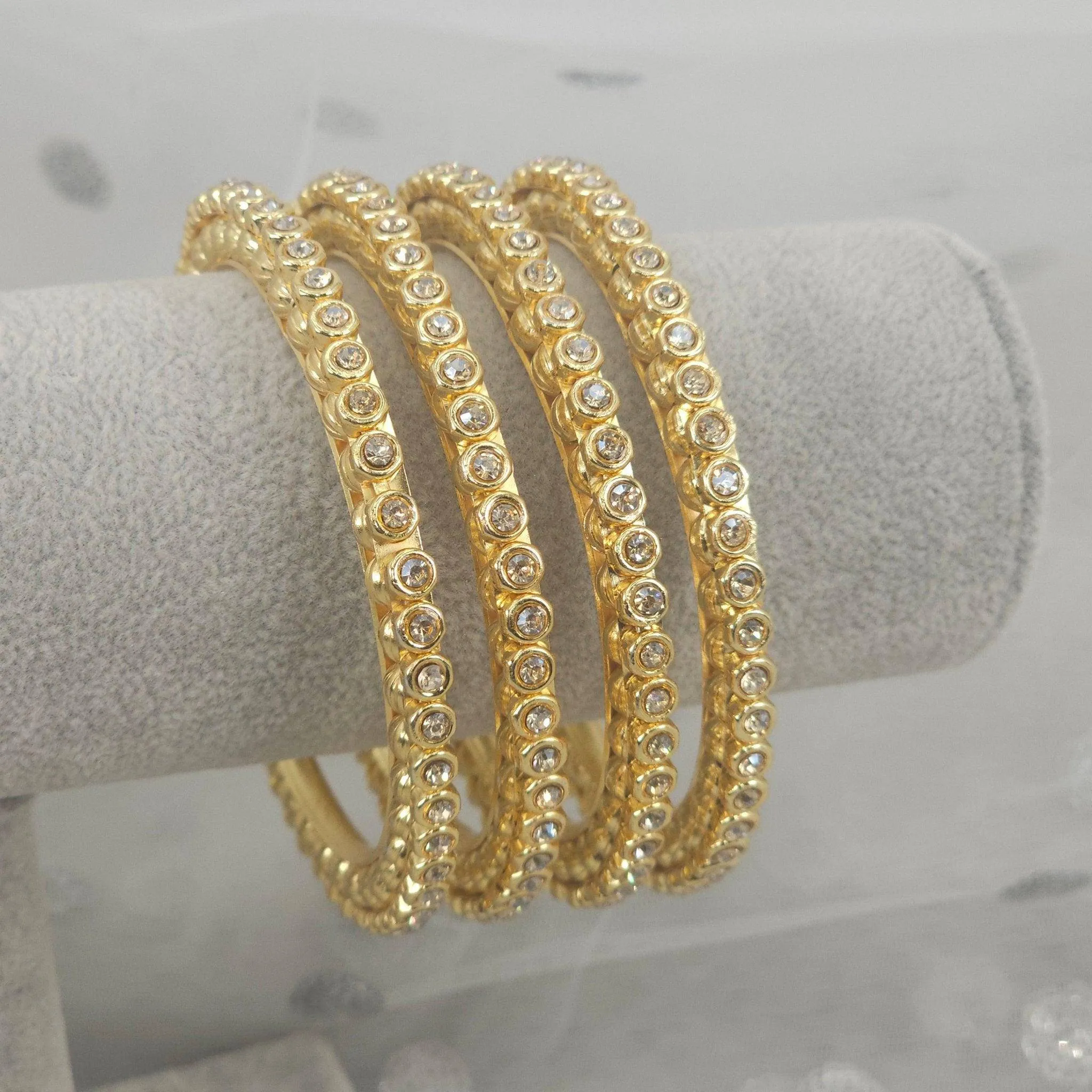 4 Pcs Gold plated Zircon bangles