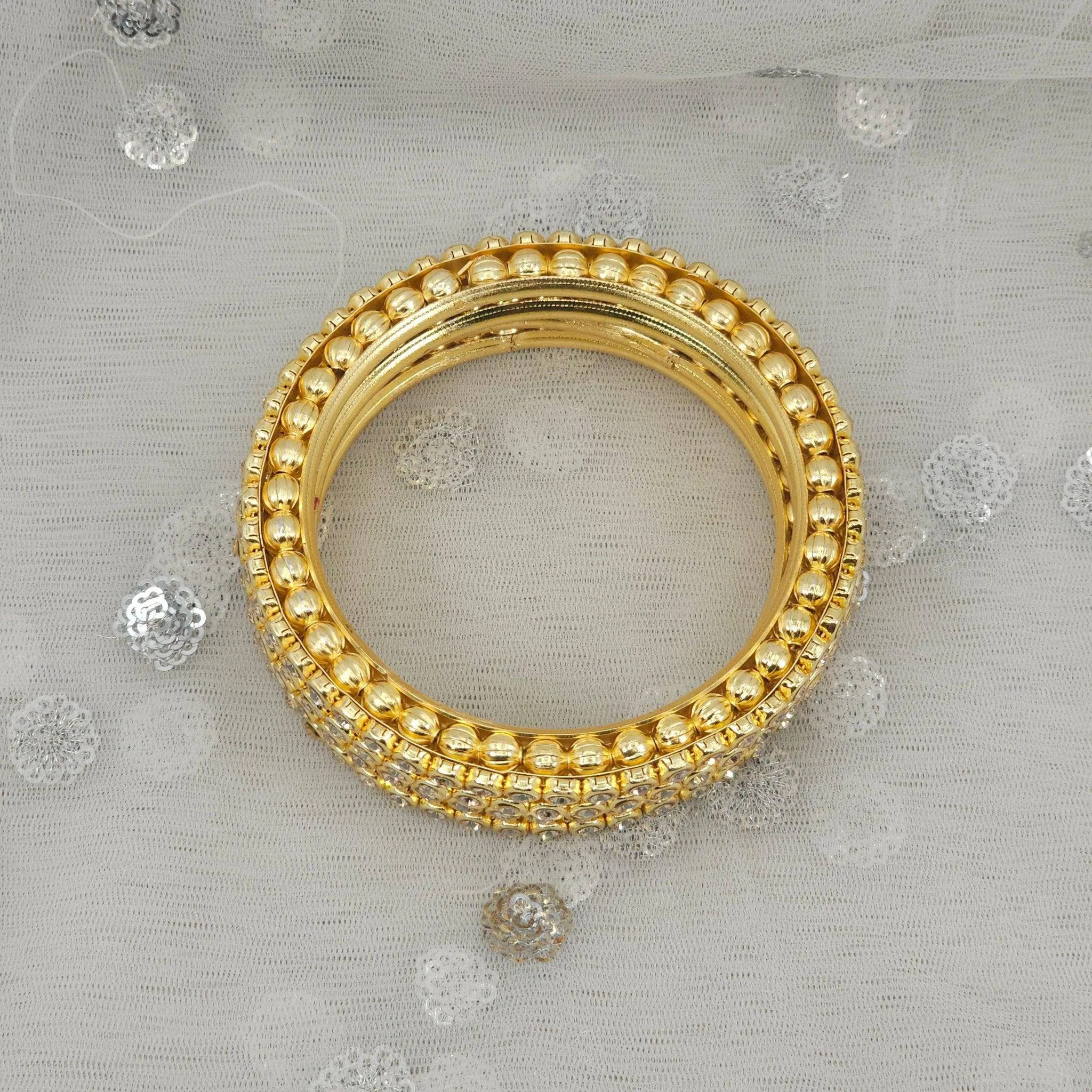 4 Pcs Gold plated Zircon bangles