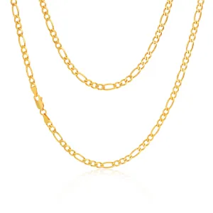 9ct Elegant Yellow Gold Figaro Chain