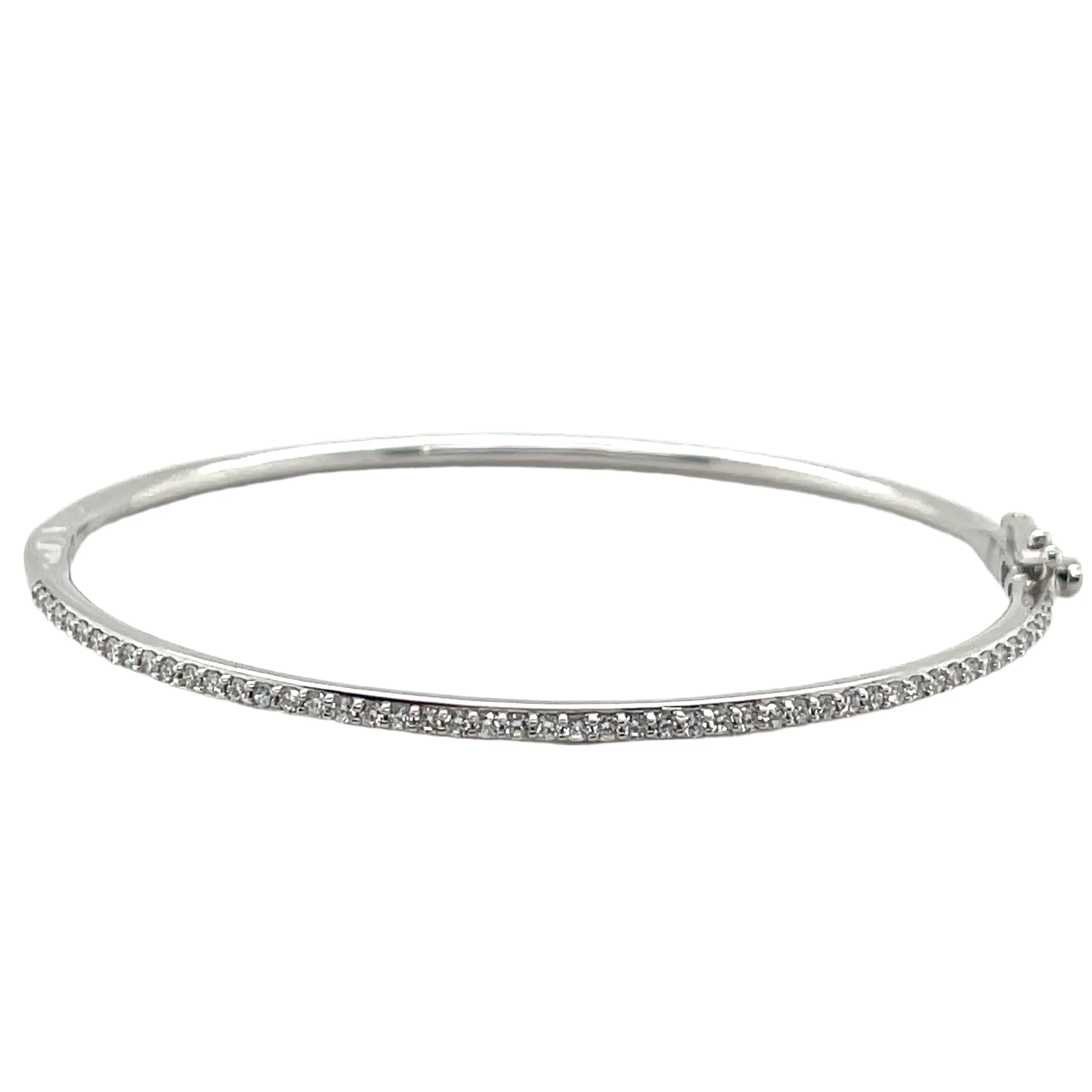 9ct White Gold 0.60ct Laboratory Grown Diamond Bangle