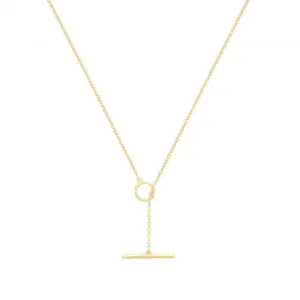 9ct Yellow Gold Open Circle & Bar Necklet NK393