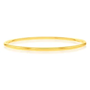 9ct Yellow Gold Silverfilled Thin Wall 2.9mm X 70mm Golf Bangle