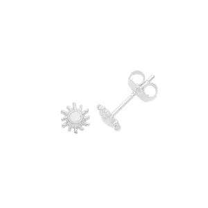 Acotis Silver Studs Rhodium Plated Sun G51258