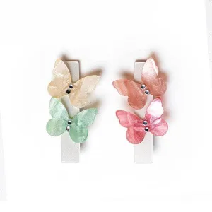 Alligator Hair Clips | Butterflies Pearlized Pastel | Lilies and Roses NY