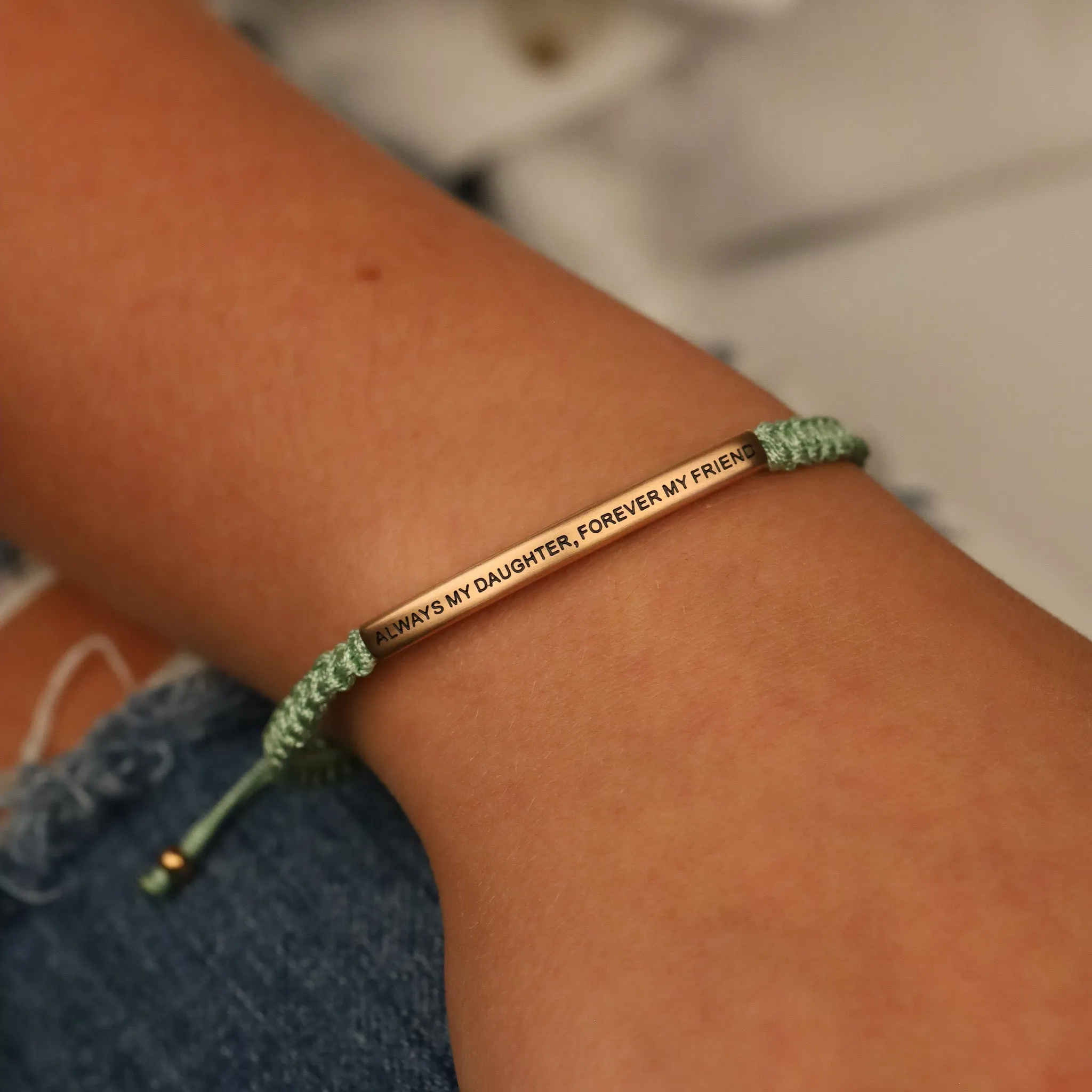 ALWAYS MY DAUGHTER, FOREVER MY FRIEND ROPE BRACELET