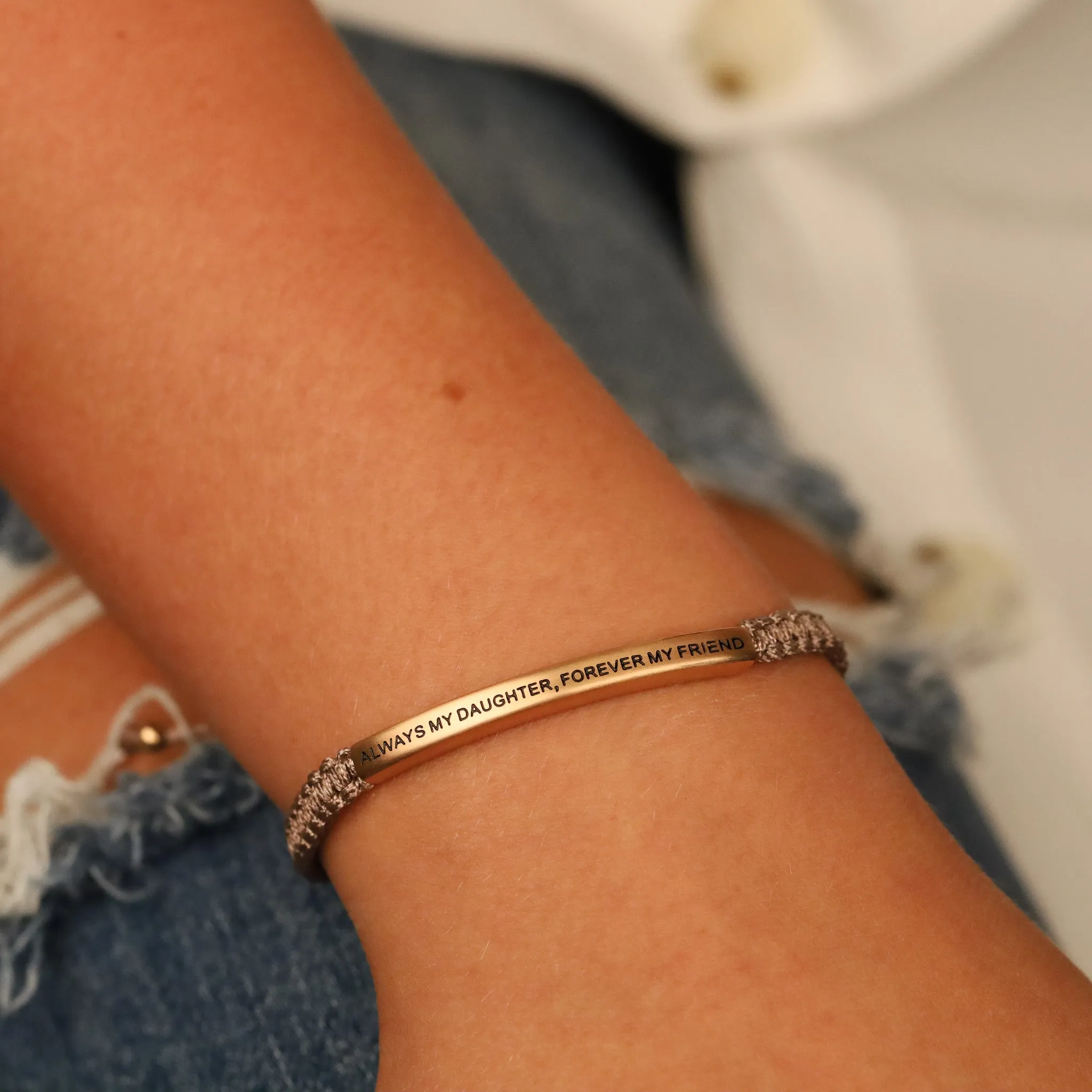 ALWAYS MY DAUGHTER, FOREVER MY FRIEND ROPE BRACELET