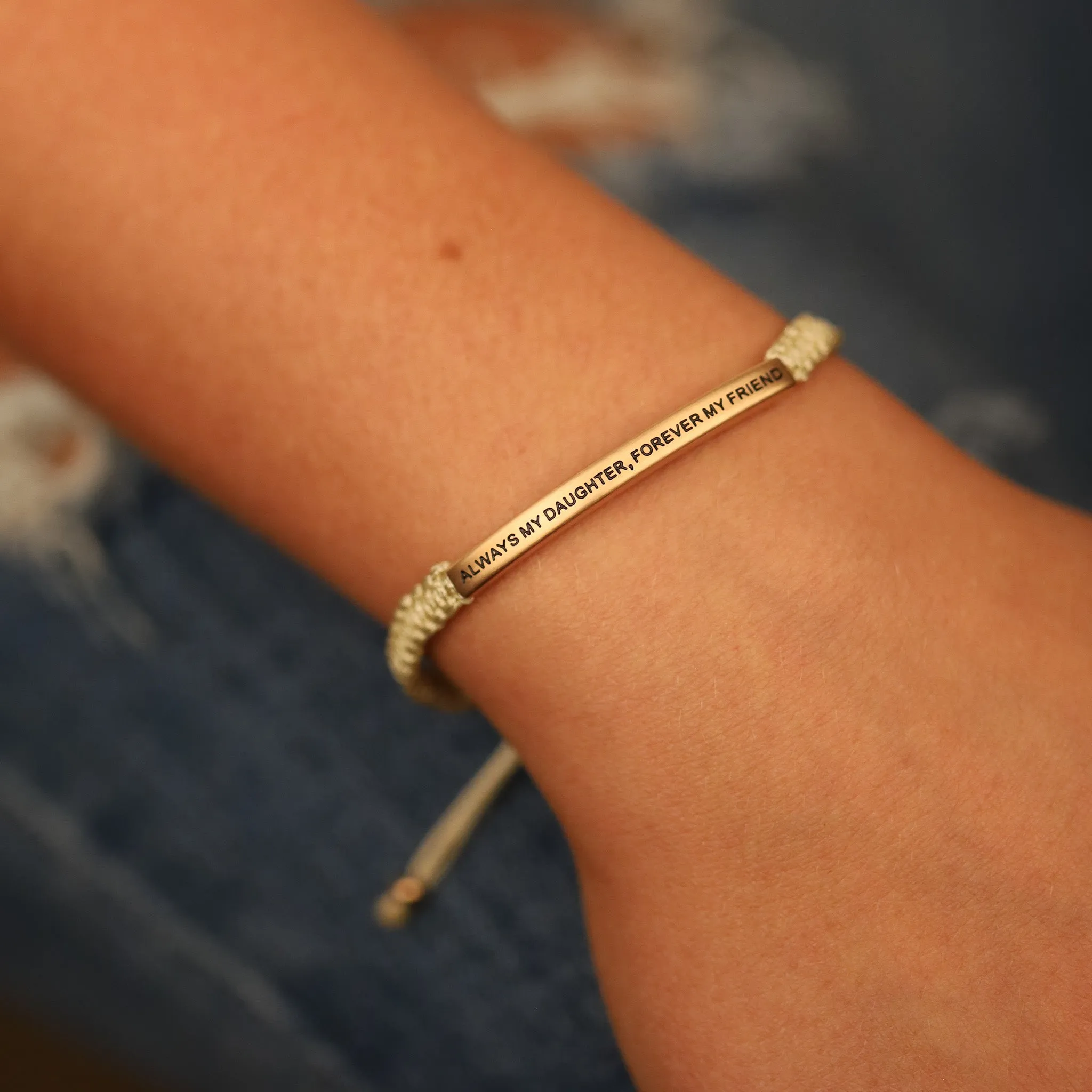 ALWAYS MY DAUGHTER, FOREVER MY FRIEND ROPE BRACELET