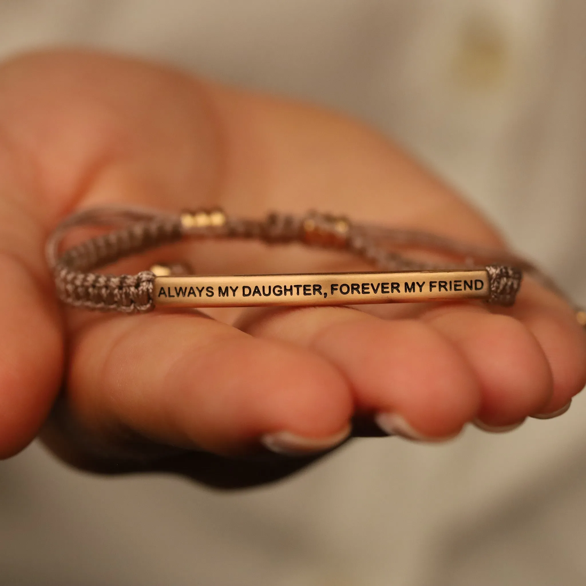 ALWAYS MY DAUGHTER, FOREVER MY FRIEND ROPE BRACELET