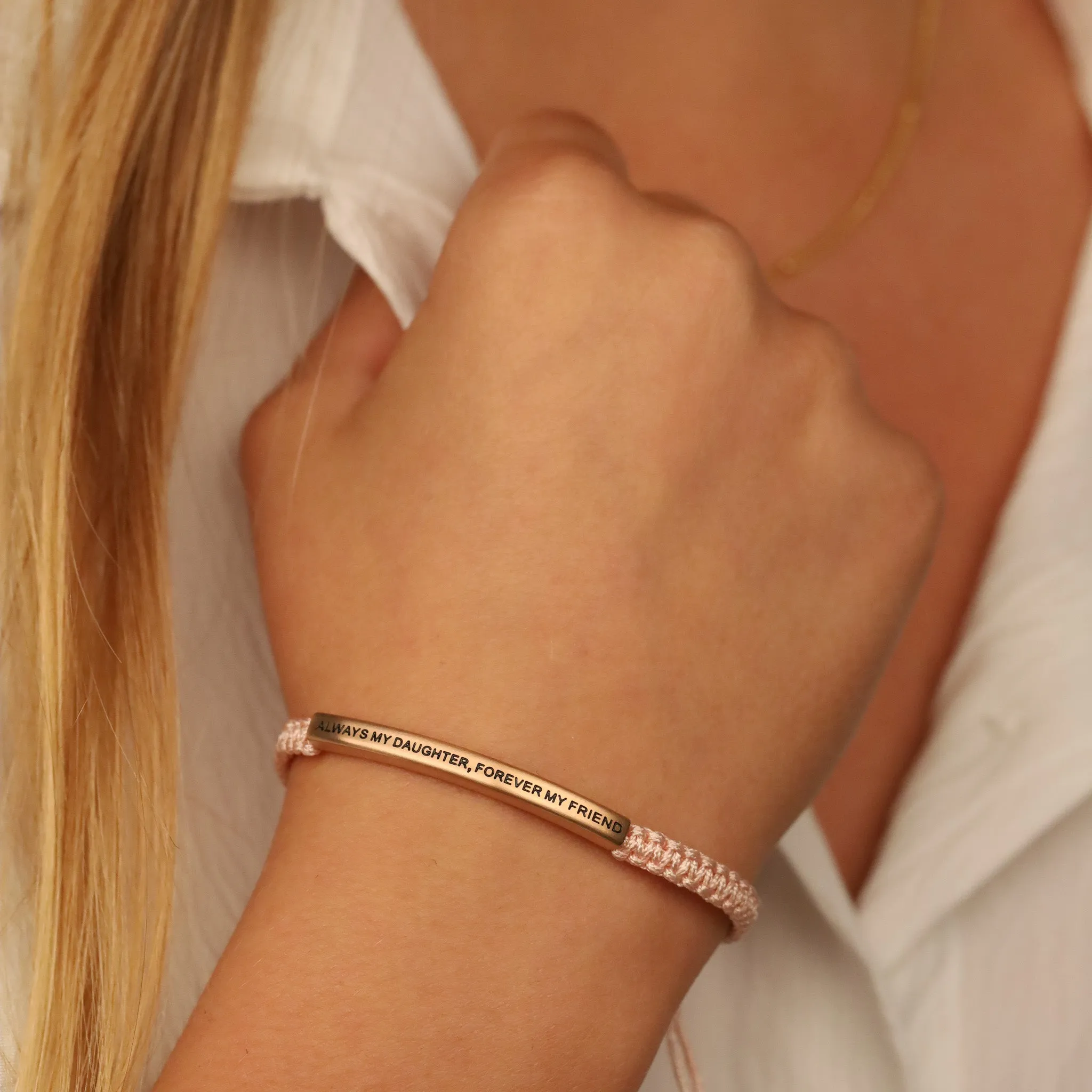 ALWAYS MY DAUGHTER, FOREVER MY FRIEND ROPE BRACELET