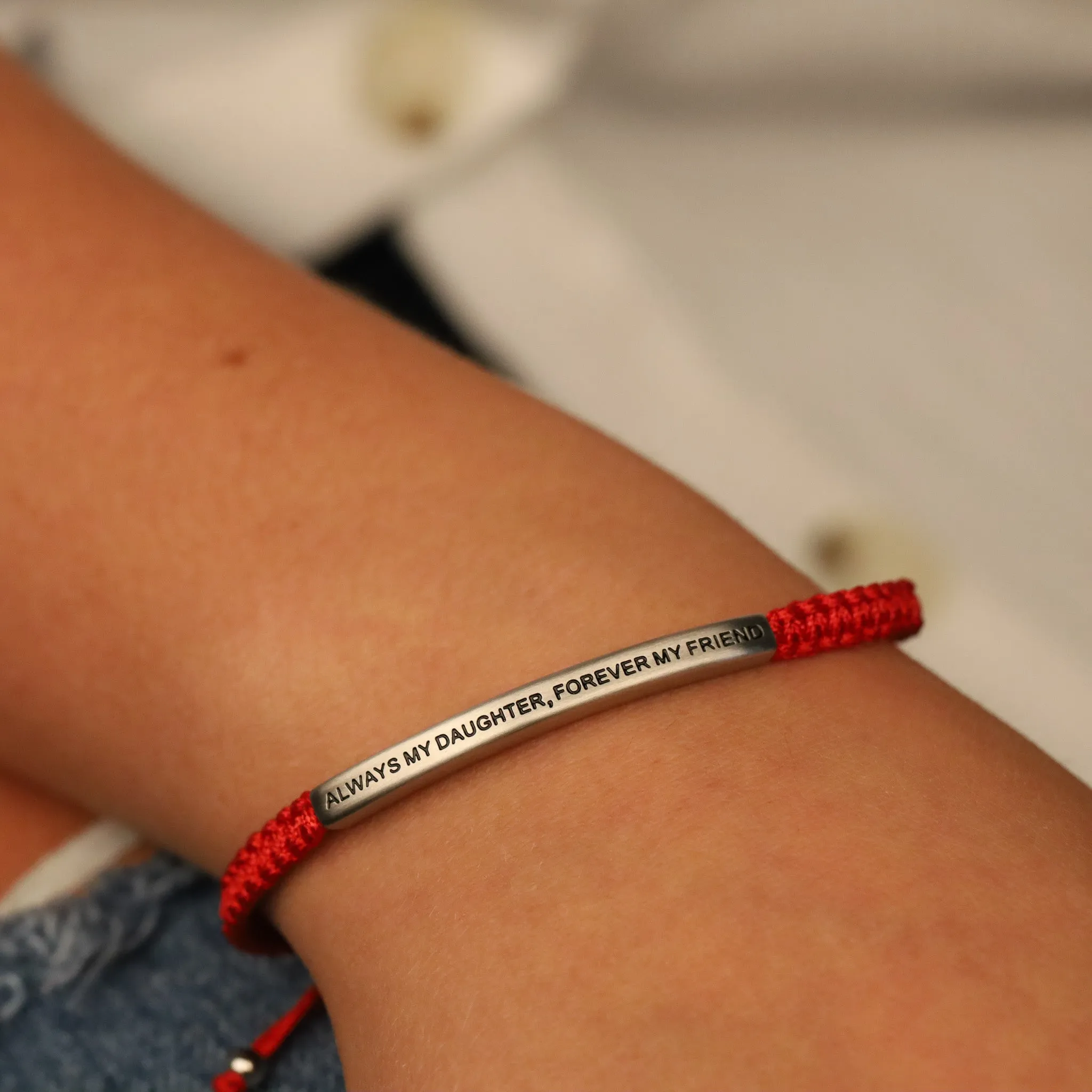 ALWAYS MY DAUGHTER, FOREVER MY FRIEND ROPE BRACELET