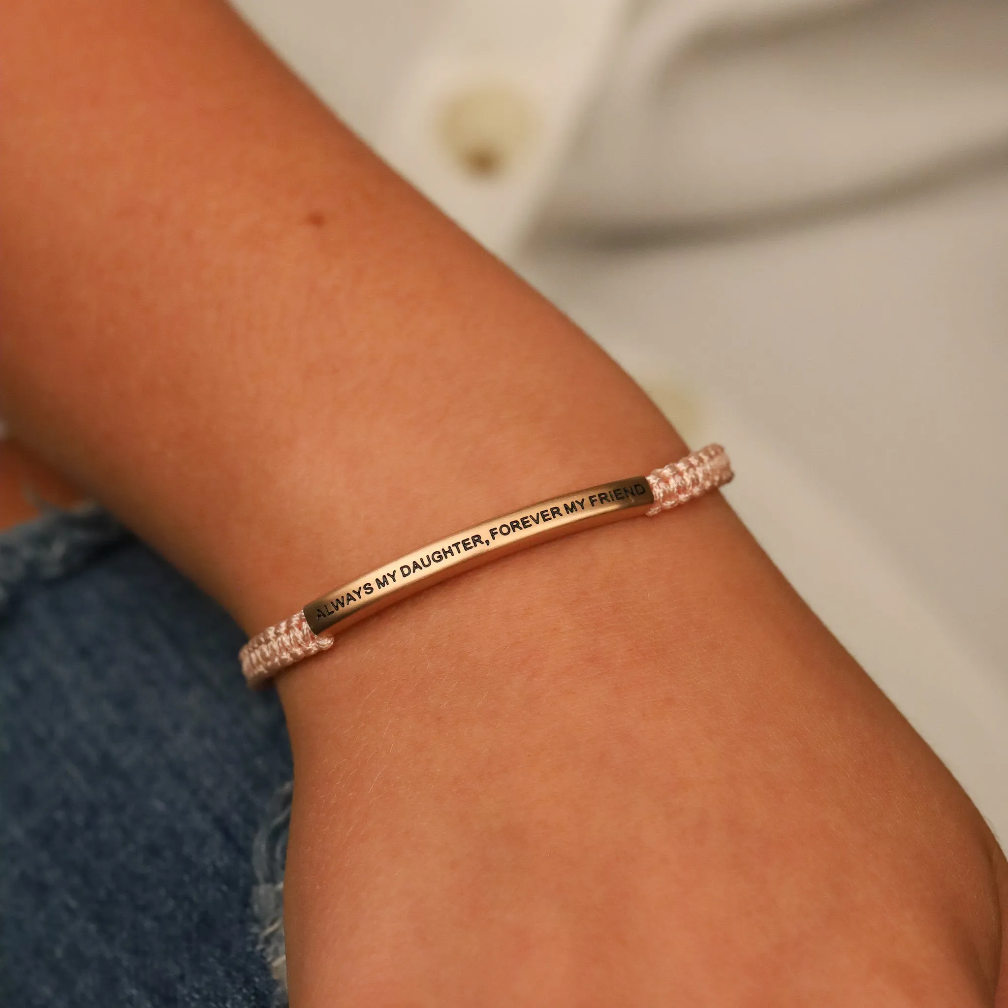 ALWAYS MY DAUGHTER, FOREVER MY FRIEND ROPE BRACELET