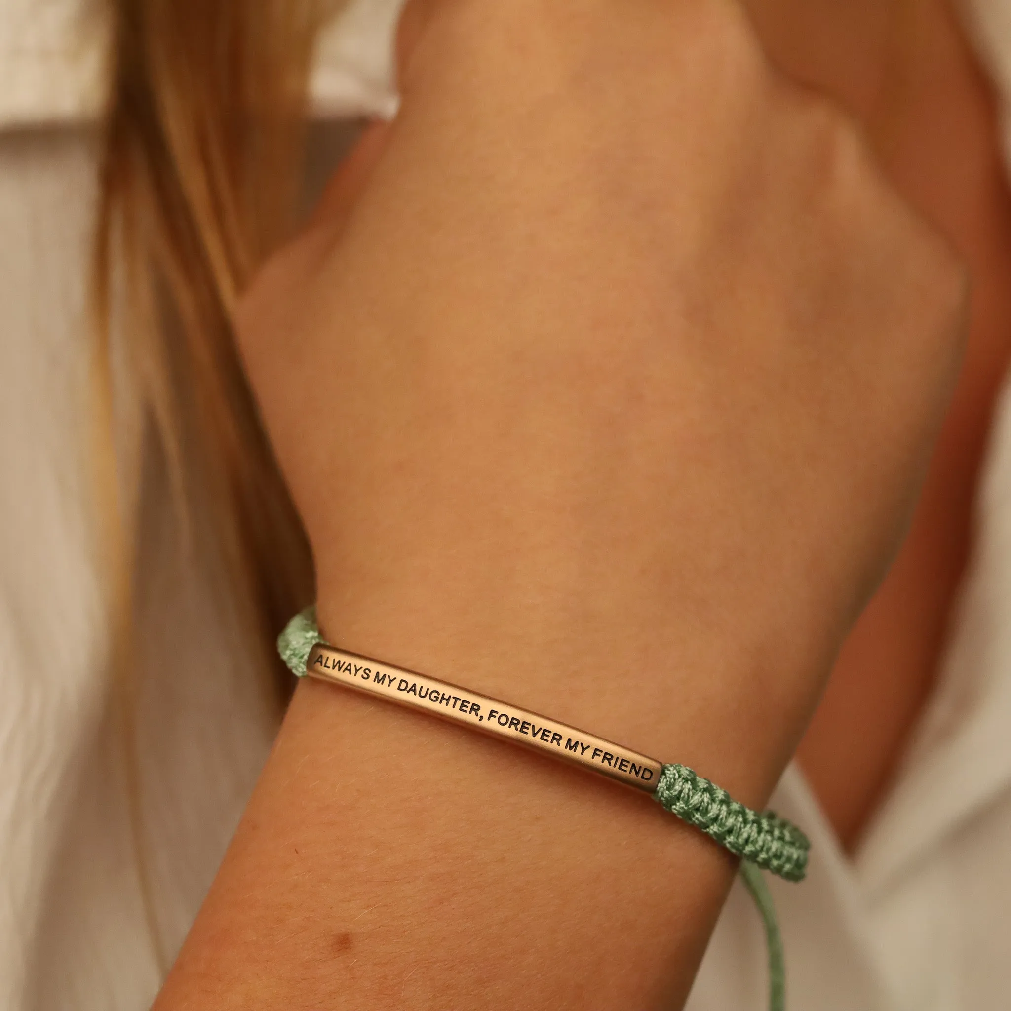 ALWAYS MY DAUGHTER, FOREVER MY FRIEND ROPE BRACELET