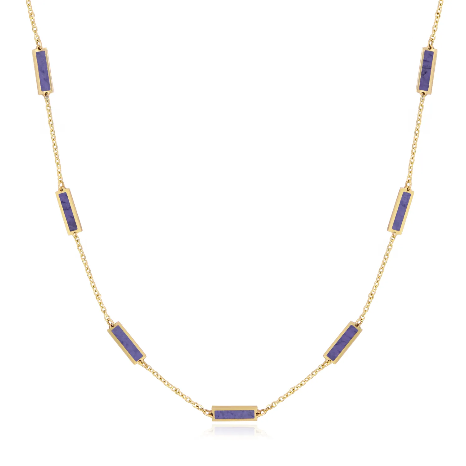 Amethyst Bar Chain Necklace