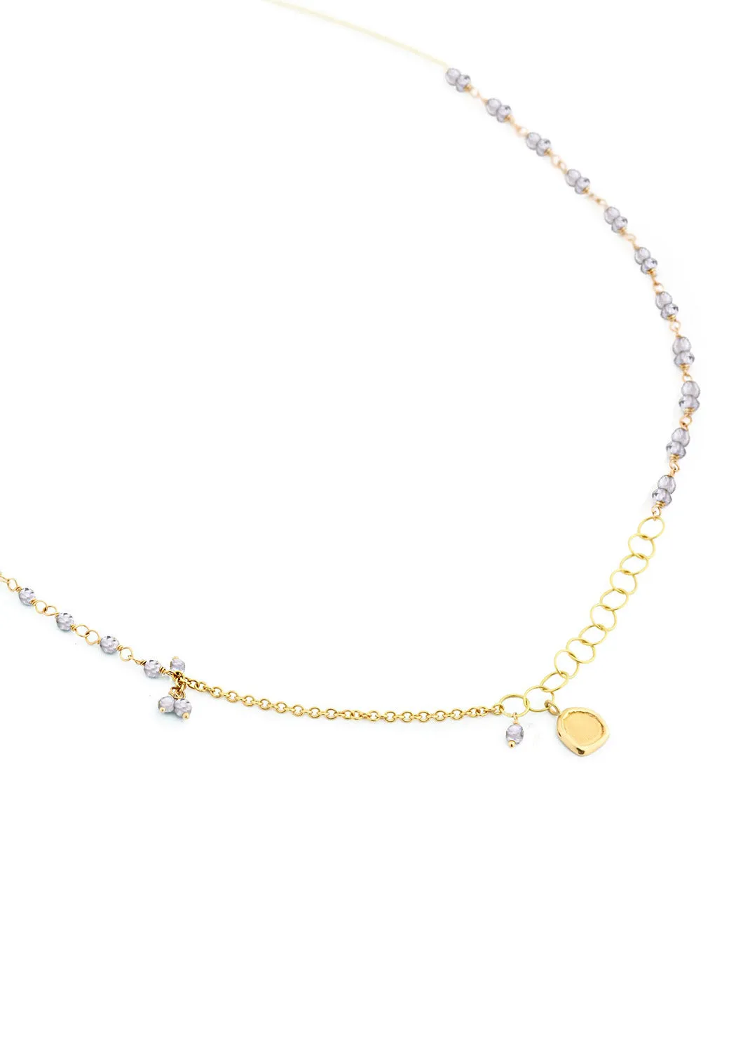 Anne Sportun Gold Tied Iolite Bead Chain Necklace | 17"