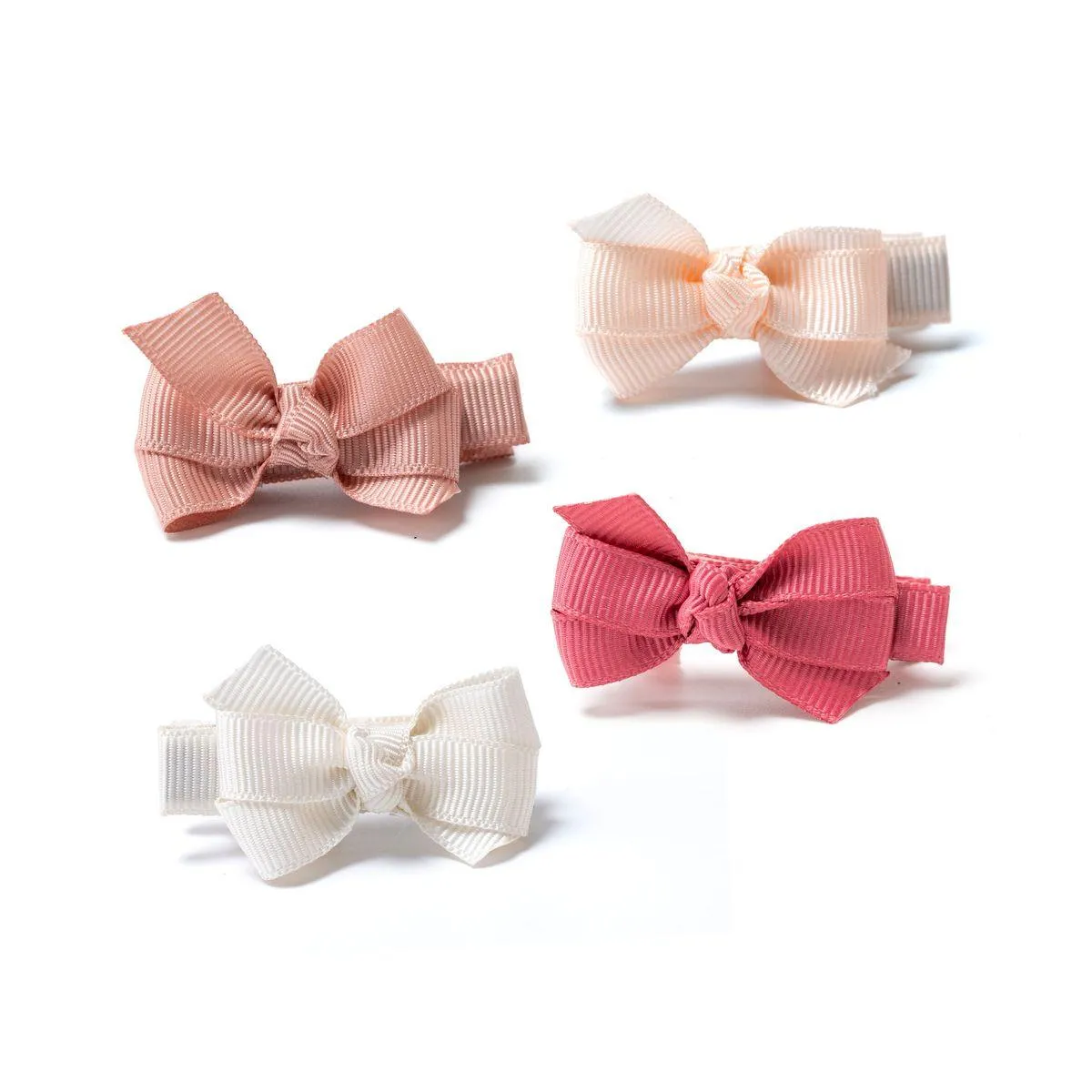 Baby Clip| Set of 4 Grosgrain Ribbon Bows- Dusty Rose | Lilies and Roses NY