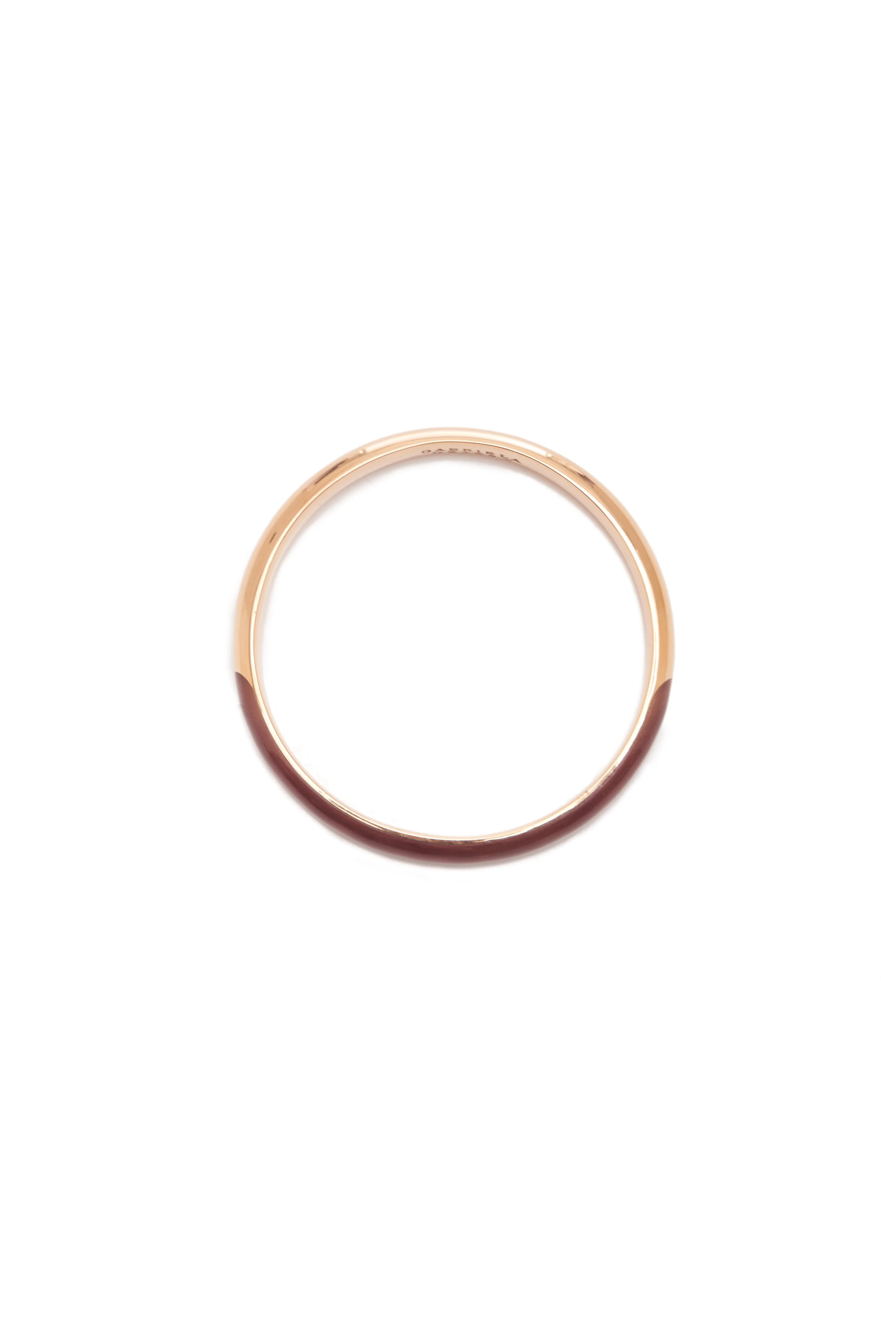 Bangle in 18K Rose Gold & Vitreous Brown Enamel