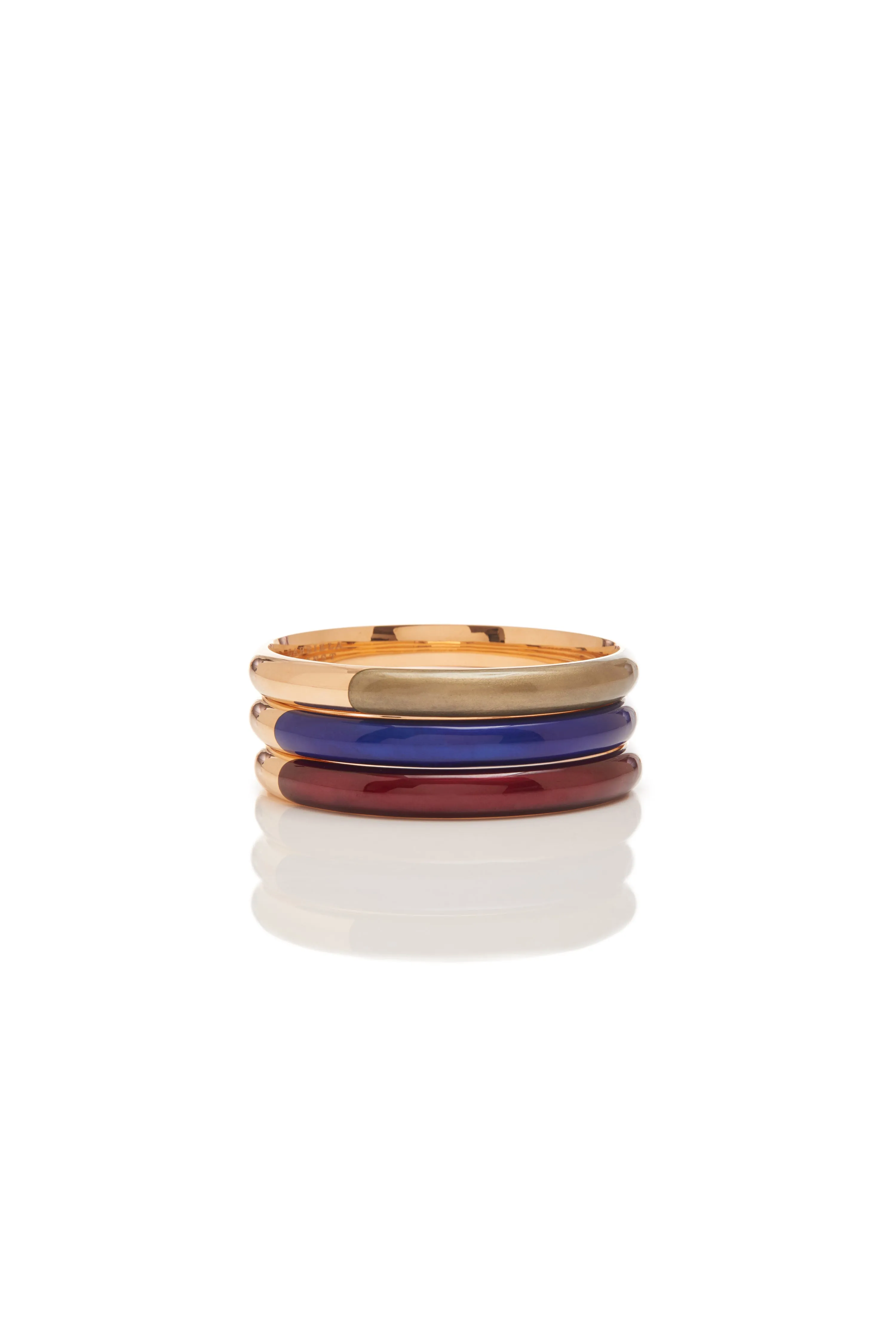 Bangle in 18K Rose Gold & Vitreous Yellow Enamel