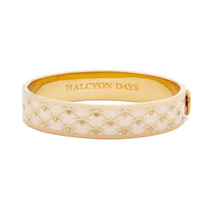 Bee Sparkle Trellis Cream & Gold Bangle