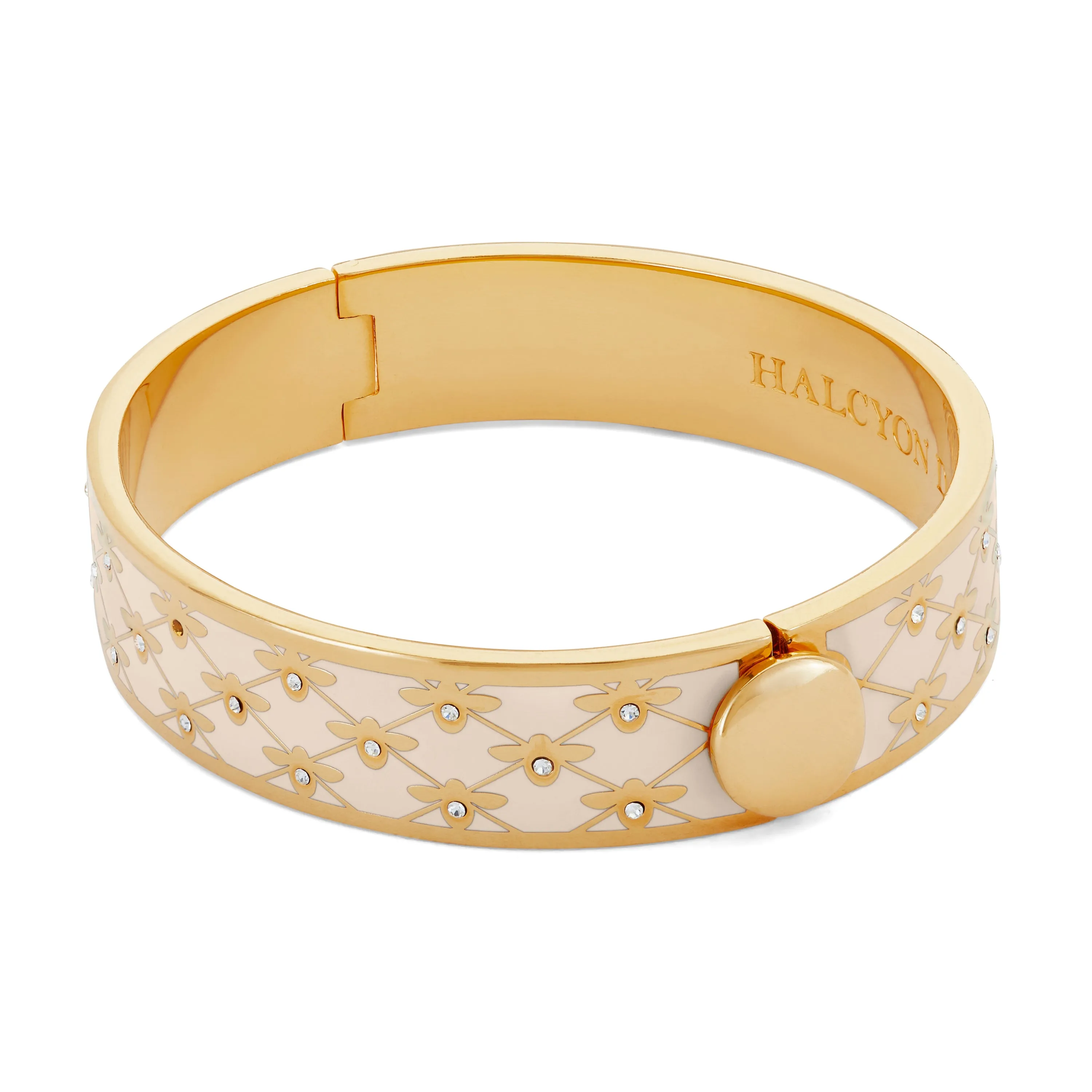 Bee Sparkle Trellis Cream & Gold Bangle