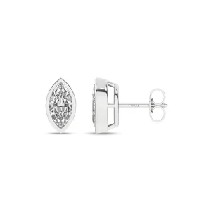 Bezel-Set Marquise Studs