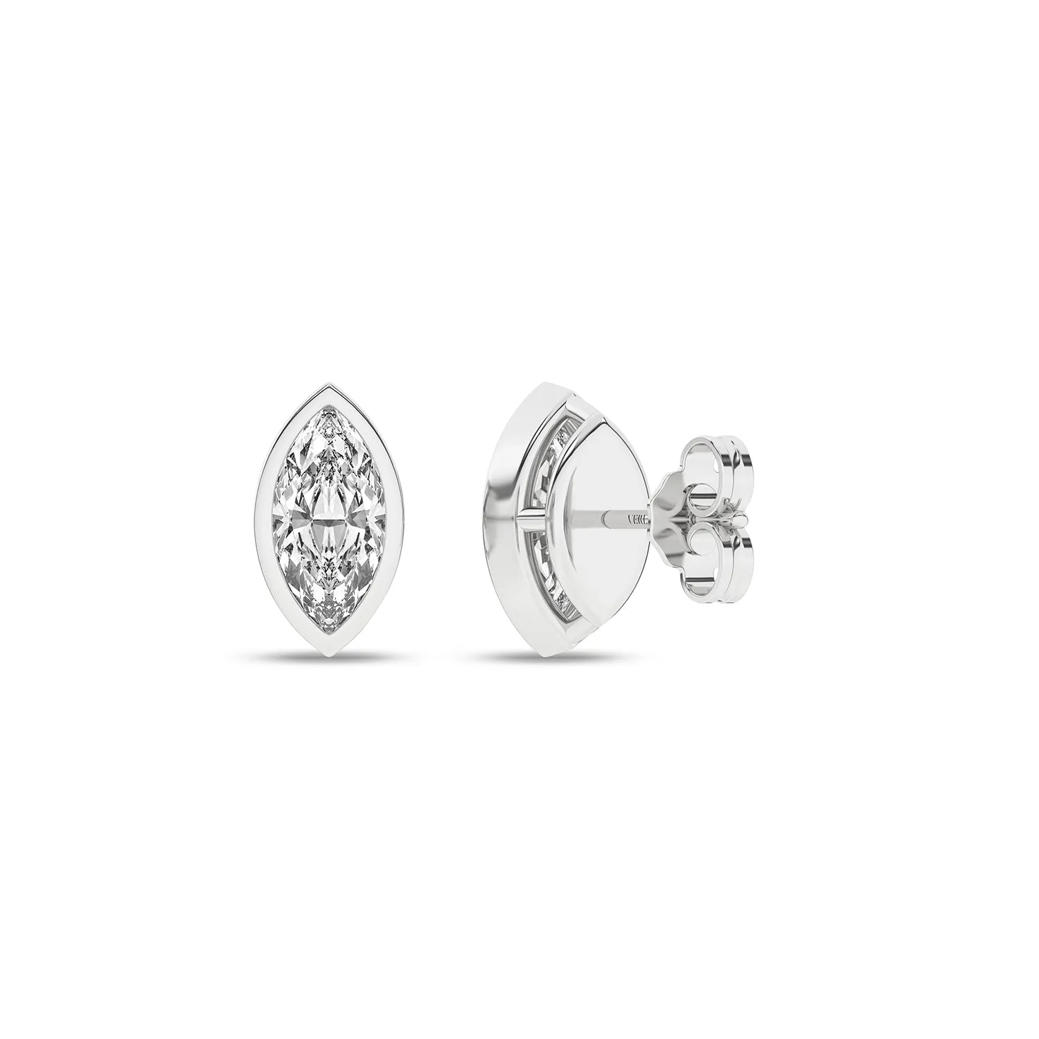 Bezel-Set Marquise Studs