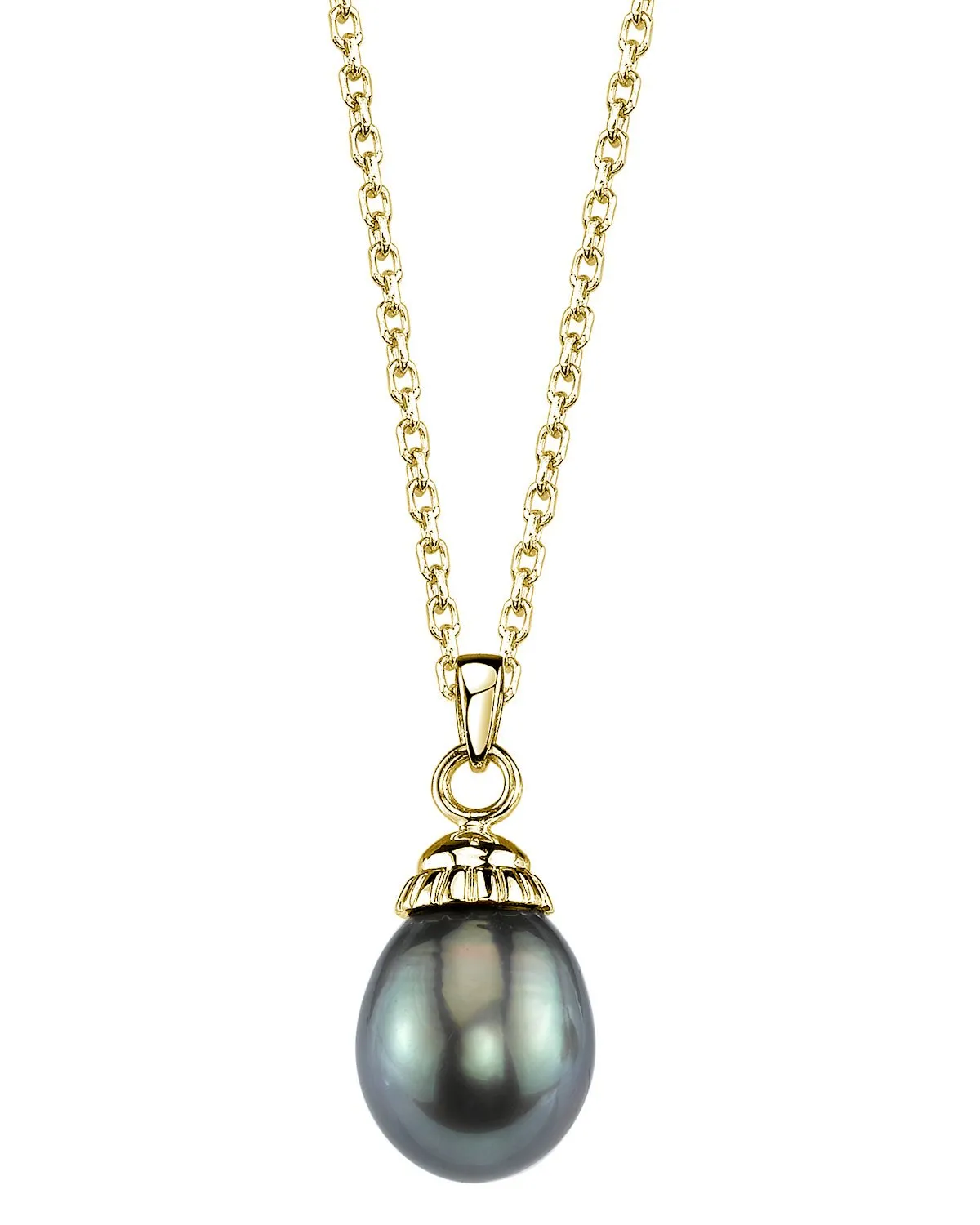 Black Tahitian Drop-Shaped Pearl Solitaire Pendant