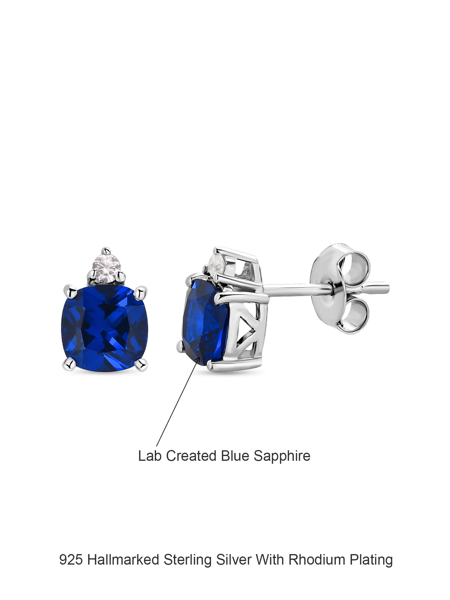 Blue Sapphire Daily Wear 925 Sterling Silver Studs